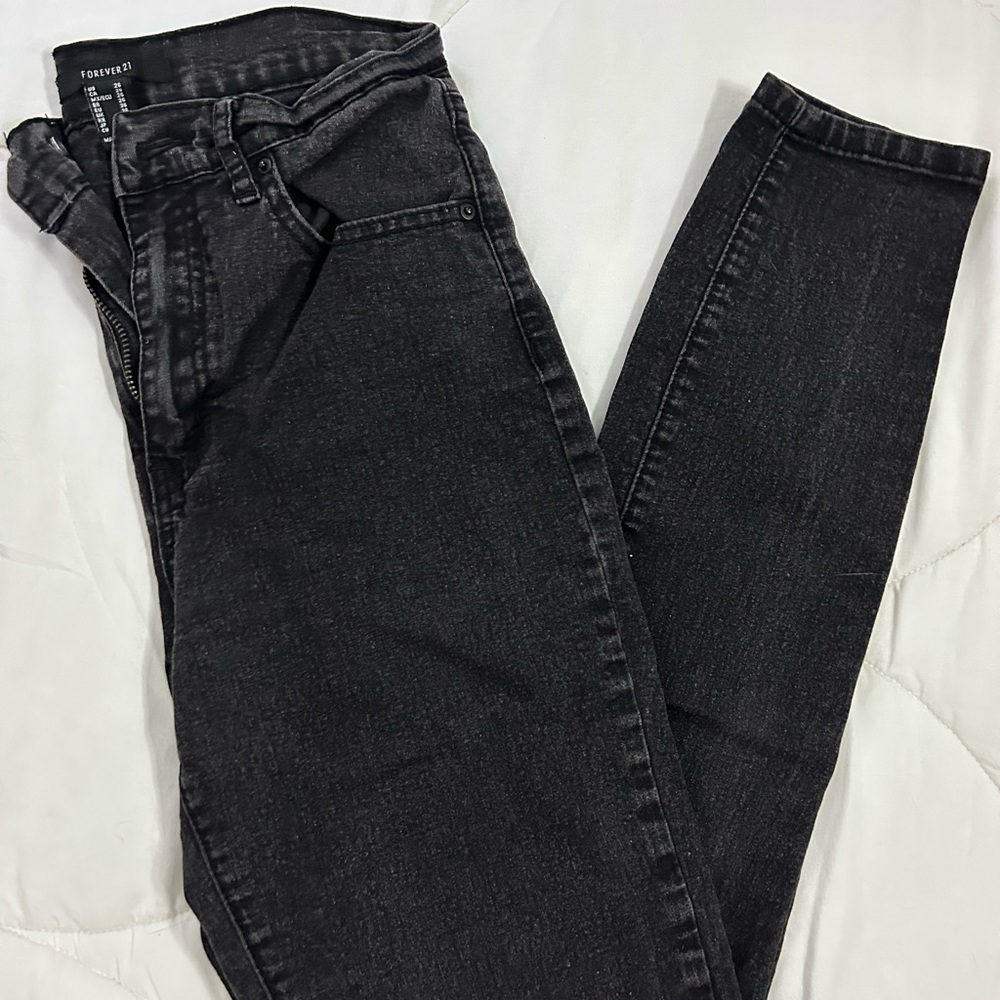 Forever 21 Black Denim Stretch Jeans